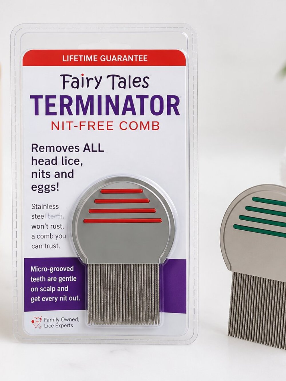 Fairy Tales Terminator Nit-Free Lice Comb Stainless Steel NEW Random Color